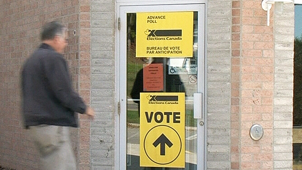 Polling station in Barrie, Ont.