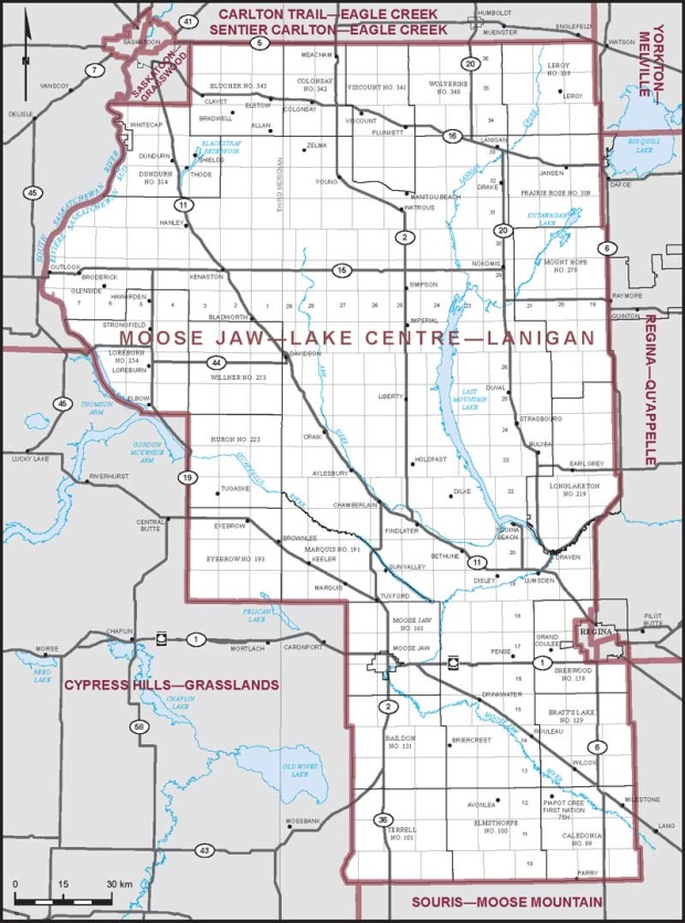 Moose Jaw-Lake Centre-Lanigan Map