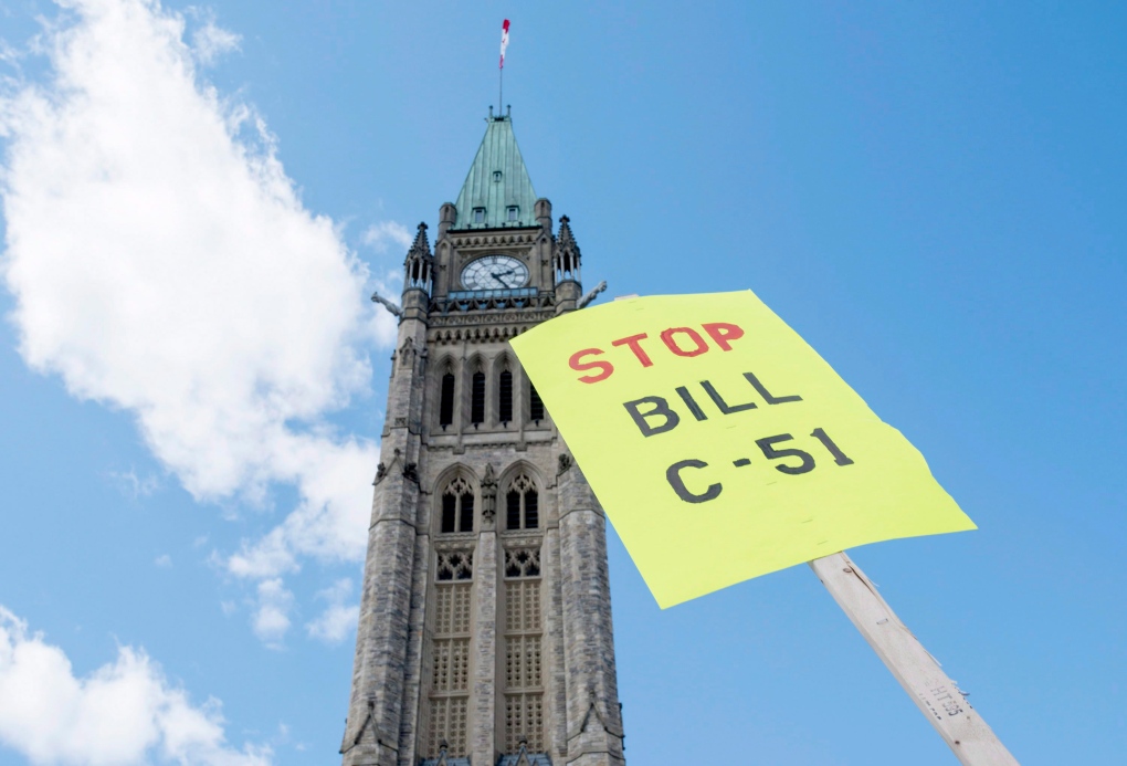 Bill C-51 protest on Parliament Hill