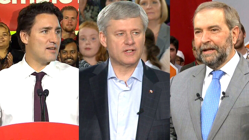 Trudeau, Harper, Mulcair