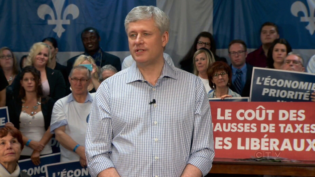 Harper speaking on Oct. 15