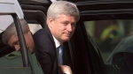 Outgoing prime minister Stephen Harper arrives at his Langevin office in Ottawa, Wednesday, Oct. 21, 2015. (Adrian Wyld / THE CANADIAN PRESS)