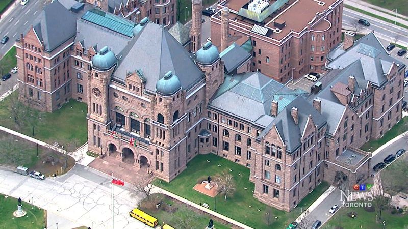 Queen's Park is seen from the CTV Toronto chopper.
