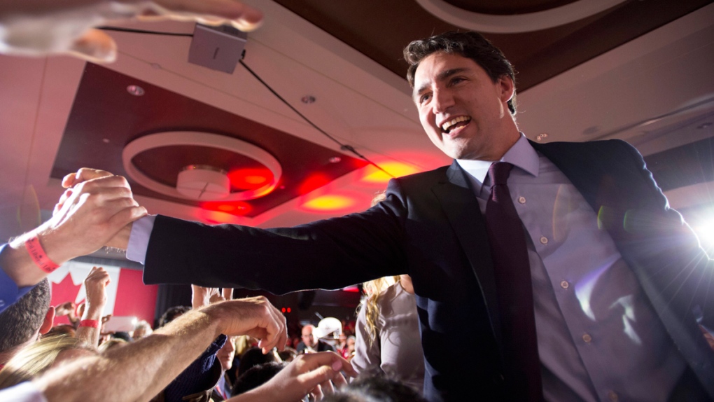 Justin Trudeau on election night