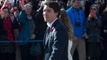 Prime minister-designate Justin Trudeau arrives at Rideau Hall for the swearing-in ceremony in Ottawa on Wednesday, Nov. 4, 2015. (Justin Tang / THE CANADIAN PRESS)