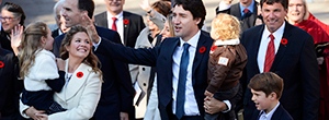 Justin Trudeau arrives at Rideau Hall