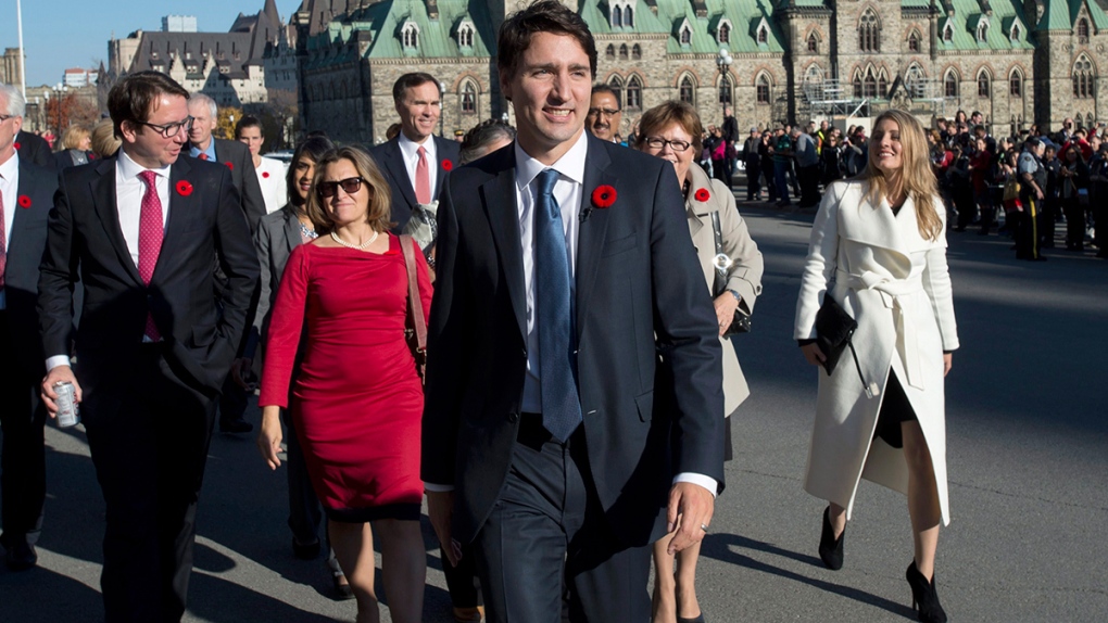Prime Minister Justin Trudeau with cabinet