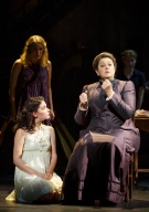 In this image released by Boneau/Bryan-Brown, Camryn Manheim, right, appears with Sandra Mae Frank, foreground left, and Katie Boeck during a performance of "Spring Awakening," in New York. The former "The Practice" star is showcasing a sign language skill in a crackling Broadway revival of "Spring Awakening," which mixes hearing and deaf performers. (Joan Marcus/Boneau/Bryan-Brown via AP)