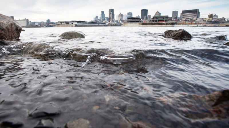The waters of the St. Lawrence River flow past the city of Montreal Wednesday, November 11, 2015. (Paul Chiasson /  THE CANADIAN PRESS)