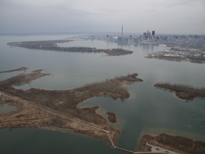 The Toronto Island area, as seen from the CTV News helicopter.  (image: Tom Podolec)