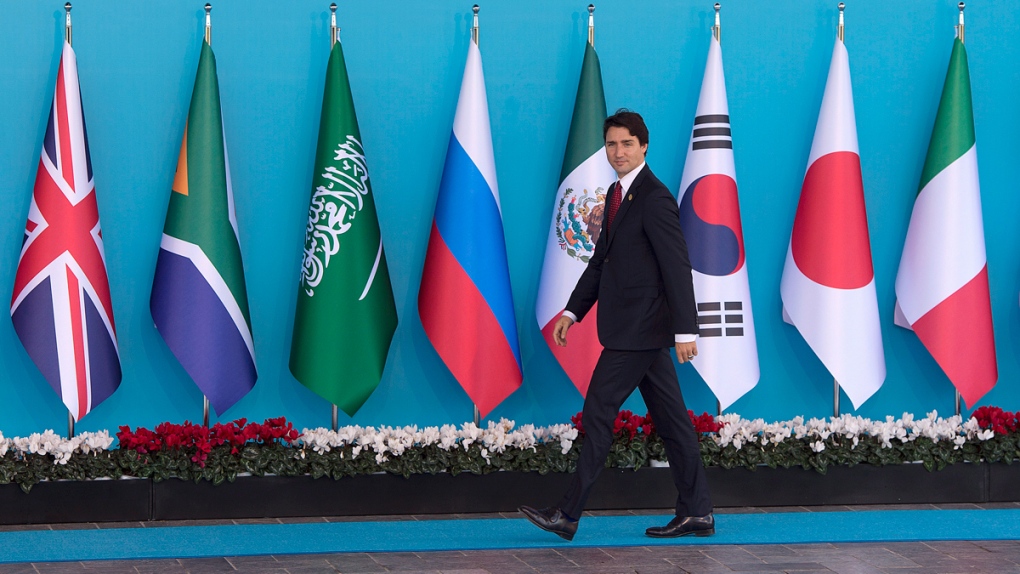 PM Justin Trudeau arrives at the G20 summit