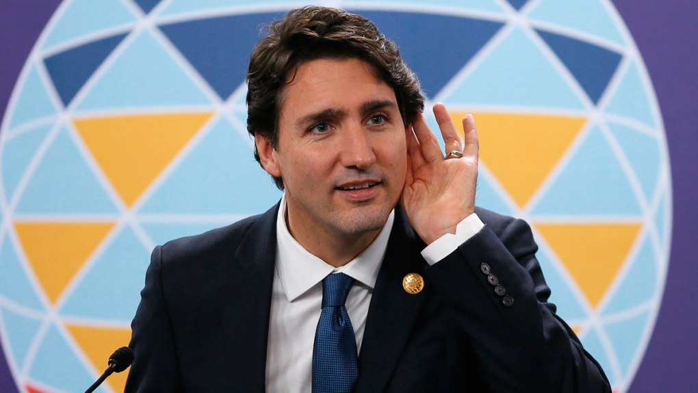 Prime Minister Justin Trudeau fields a question