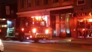 Fire Crews and Police attend the scene of an Arson at a downtown London restaurant on Tuesday, November 24, 2015. (Justin Zadorsky / CTV London) 