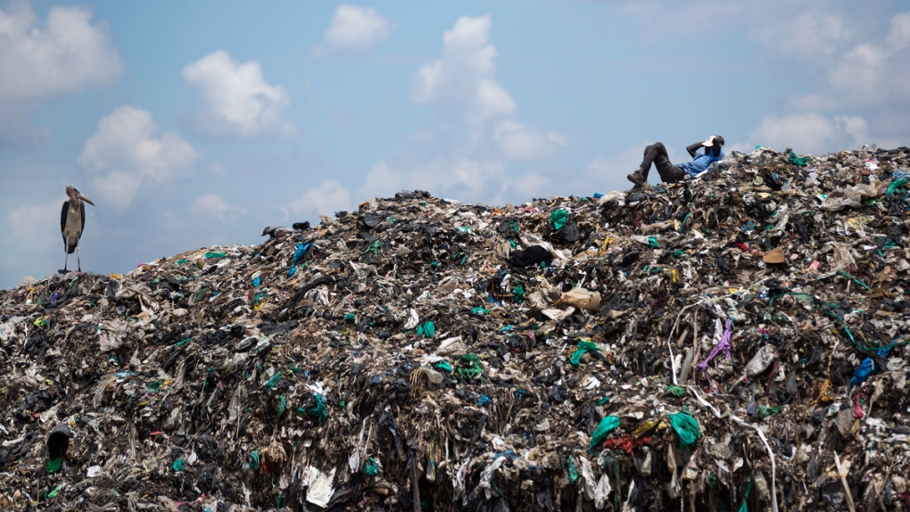 Garbage dump in the Dandora slum of Nairobi, Kenya
