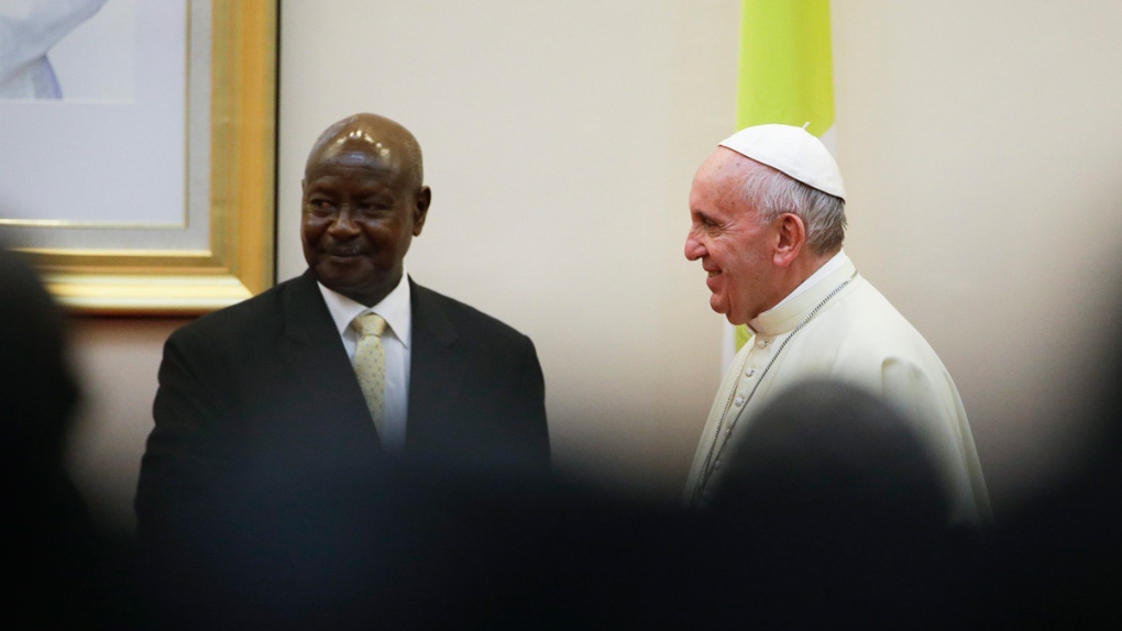 Pope Francis meets with Uganda's President