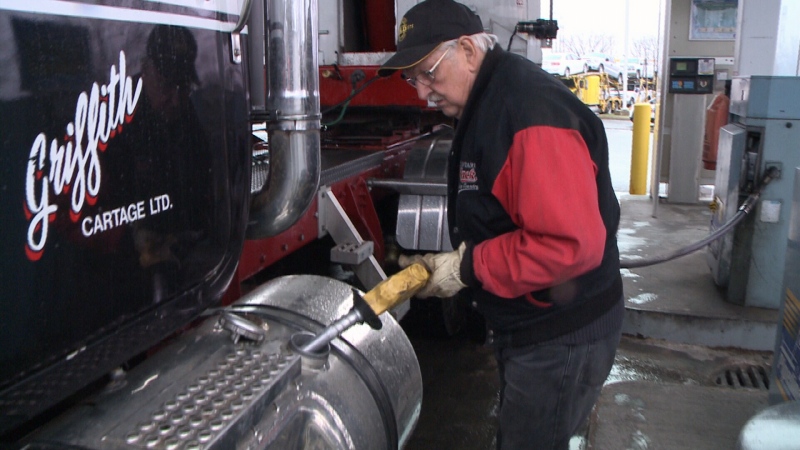 Lloyd Griffith is one of many truckers worried about what a carbon tax would mean for his company's bottom line. (Shaun Vardon/CTV Ottawa, Friday, November 27th, 2015) 