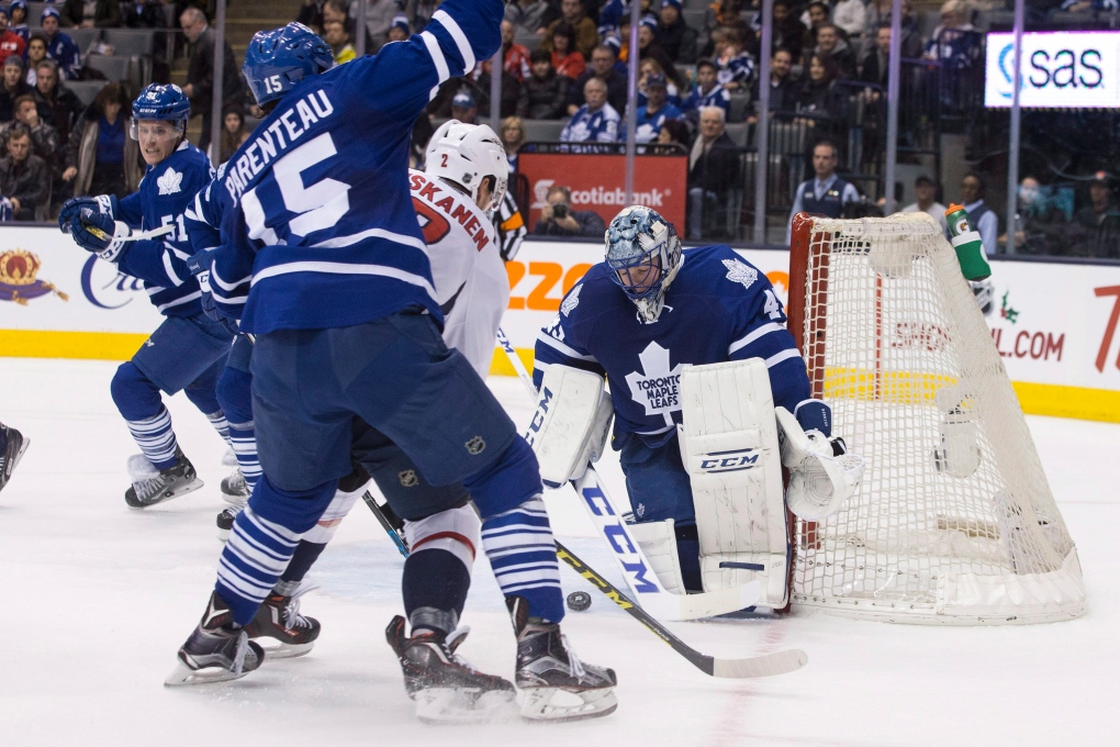 Toronto Maple Leafs' goalie Jonathan Bernier 