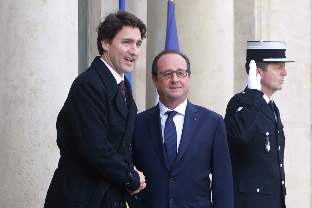 Francois Hollande and Justin Trudeau 