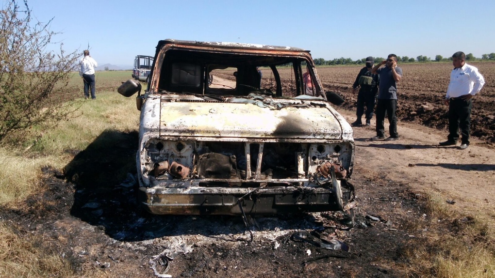 Burnt van in Mexico
