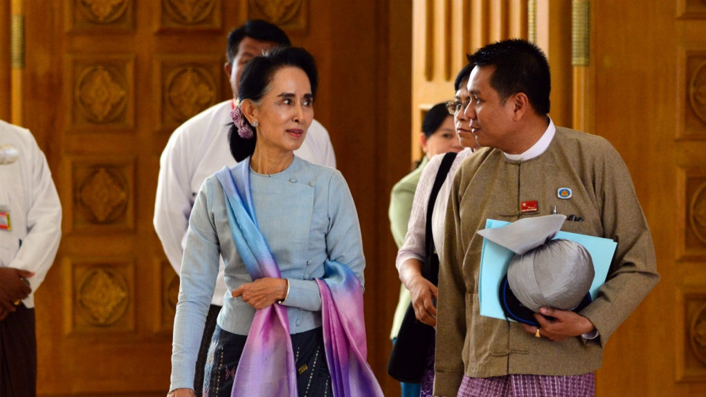Aung San Suu Kyi in parliament