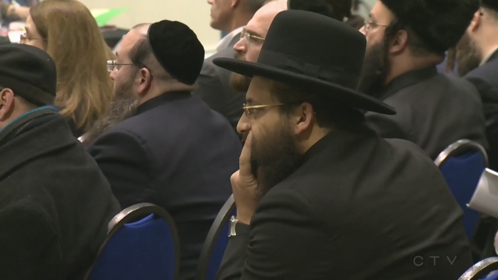 Hasidic Jews attend a council meeting in Outremont
