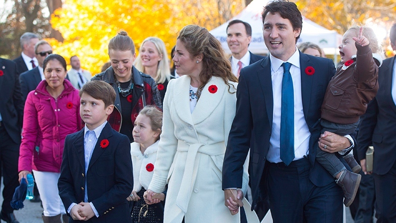 Justin Trudeau and family in Ottawa