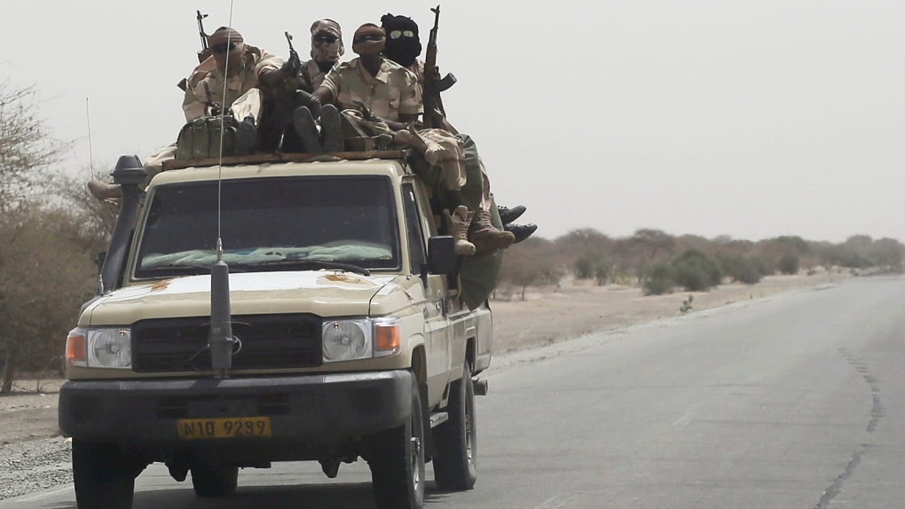 Chadian troops near Lake Chad