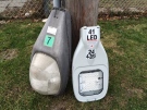 Comparing an old sodium bulb (left) to an LED light in Windsor, Ont., on Wednesday, Dec. 9, 2015. (Michelle Maluske / CTV Windsor) 