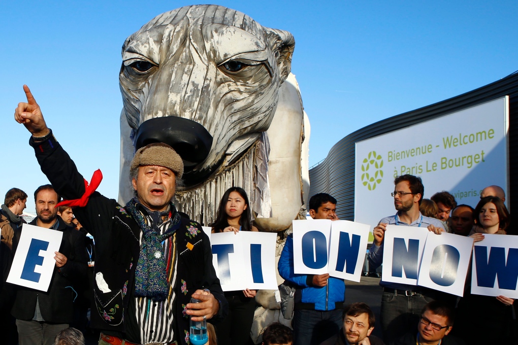 Activists hold protest during COP21