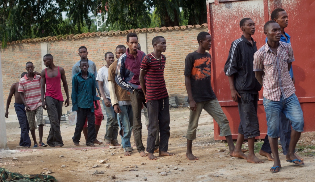 Men captured by security forces in Burundi
