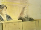 Samantha Kematch and Karl McKay are seen during court proceedings in this artist's rendition.