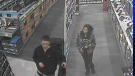 Chatham-Kent police are looking for help identifying suspects after a theft at Best Buy in Chatham. (Courtesy Chatham-Kent police)