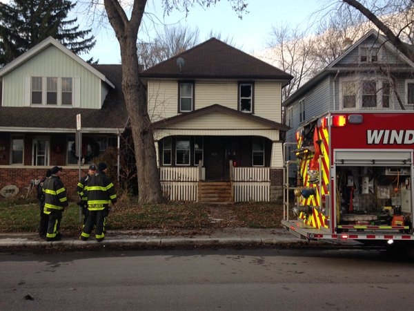 Windsor fire crews were called to a blaze at 903 Pelissier St on Friday, Dec. 18, 2015. (Stefanie Masotti / CTV Windsor)