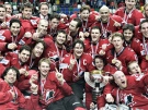 Canada's team pose after winning the World Ice Hockey championship final match against Finland in Moscow, Sunday, May 13, 2007. Canada won 4-2.(AP / Dmitry Lovetsky) 