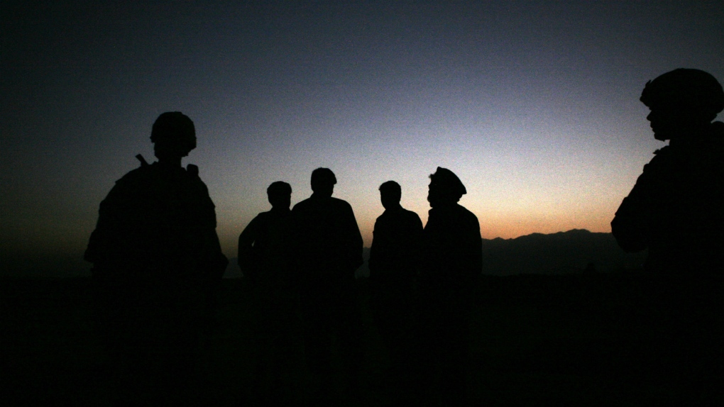 US soldiers near Bagram air field in Afghanistan