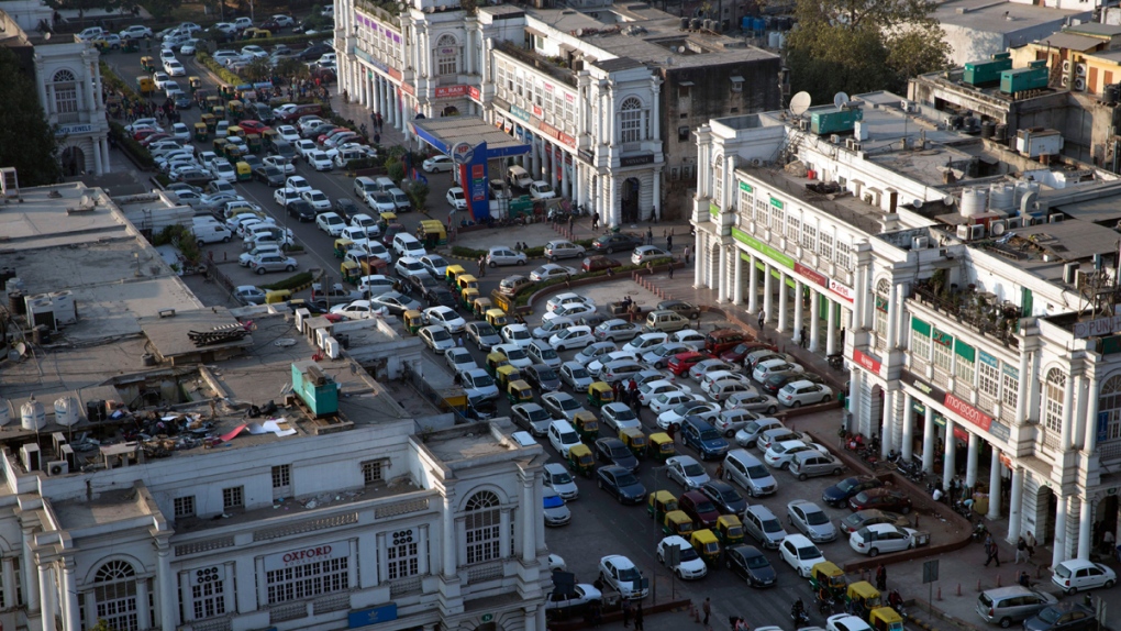 Traffic in New Delhi, India