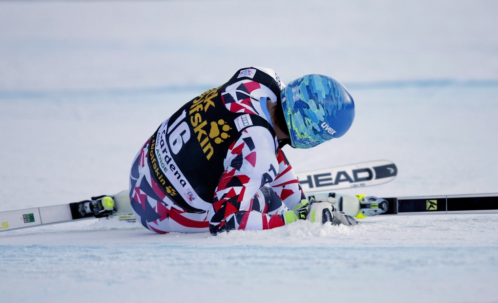 Matthias Mayer crashes in World Cup downhill