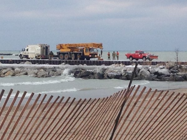 Truck pulled from Lake Huron (A. Tanner/CTV)