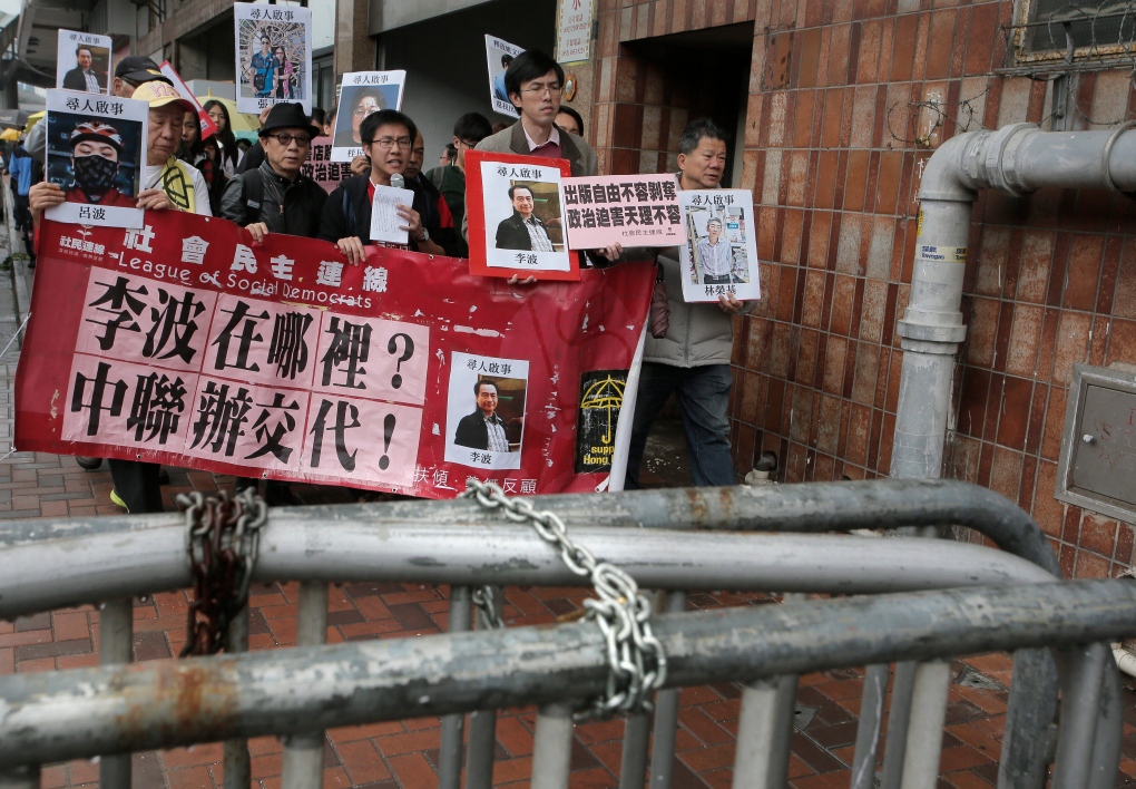 Hong Kong protest over missing booksellers