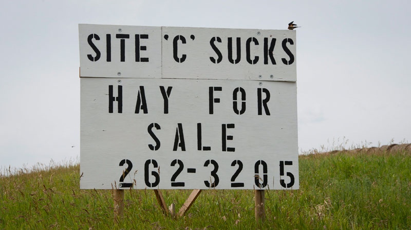 Sign protesting Site C