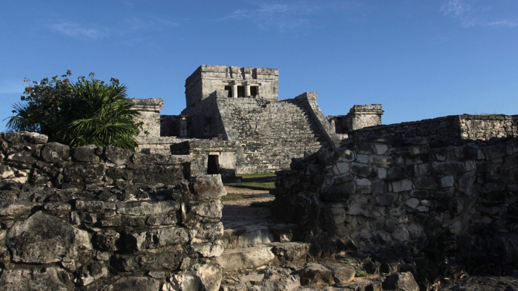Castle of the Mayan ruins in Tulum, Mexico