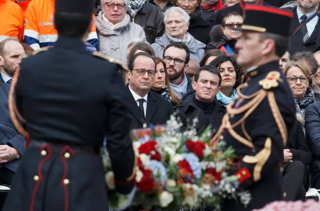 Hollande at ceremony for terrorist attacks victims