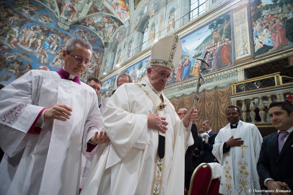 Pope Francis attends baptism ceremony