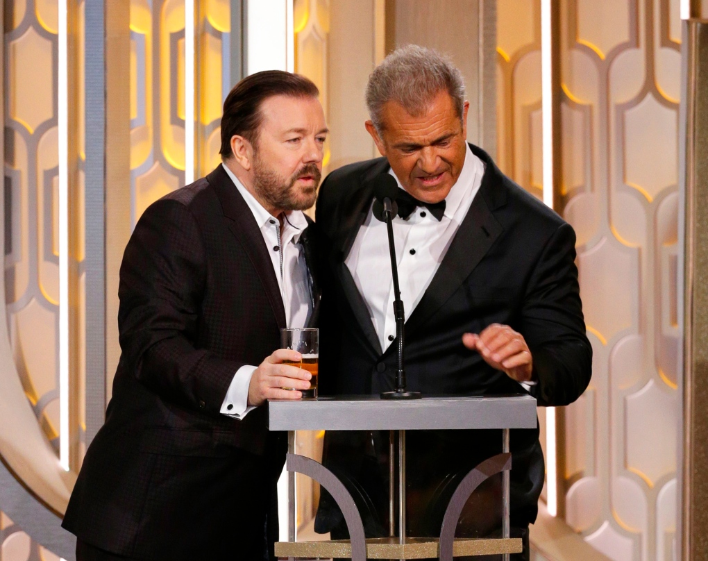 Ricky Gervais and Mel Gibson Golden Globes