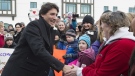 Prime Minister Justin Trudeau is greeted by supporters as he arrives for a cabinet retreat at the Algonquin Resort in St. Andrews, N.B. on Sunday, Jan. 17, 2016. (Andrew Vaughan / THE CANADIAN PRESS)