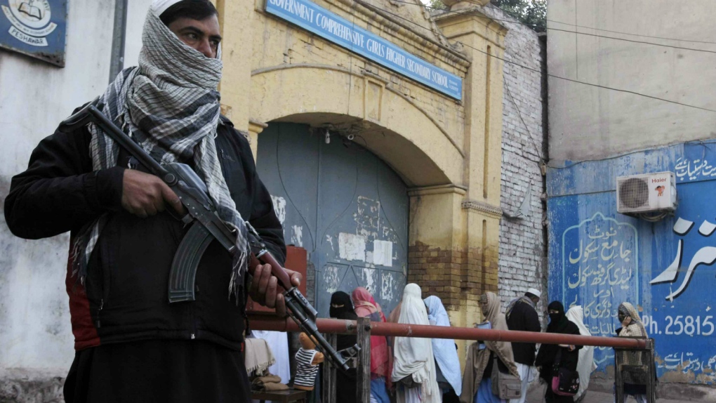 Security guards on patrol around Pakistan schools