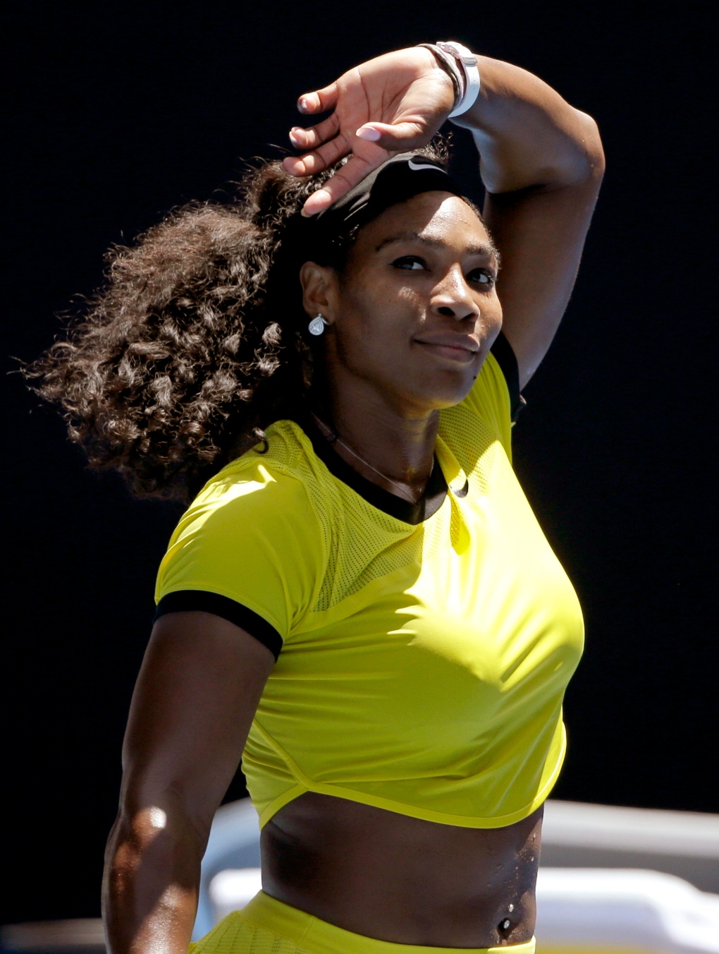Serena Williams celebrates at Australian Open