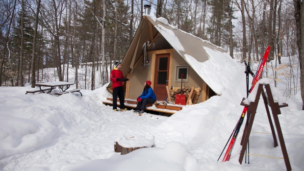 Winter camping in Gatineau Park