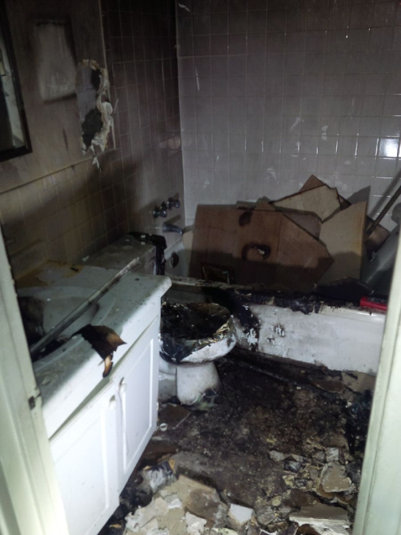 London police released this image of damage from a fire in an Adelaide Street North apartment in London, Ont. on Saturday, Jan. 23, 2016. 