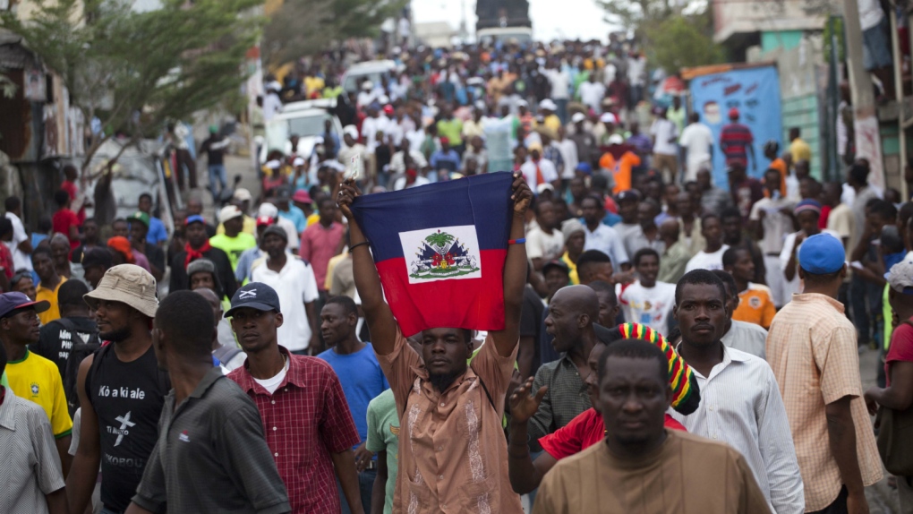 Demonstrators protest against Haiti's government